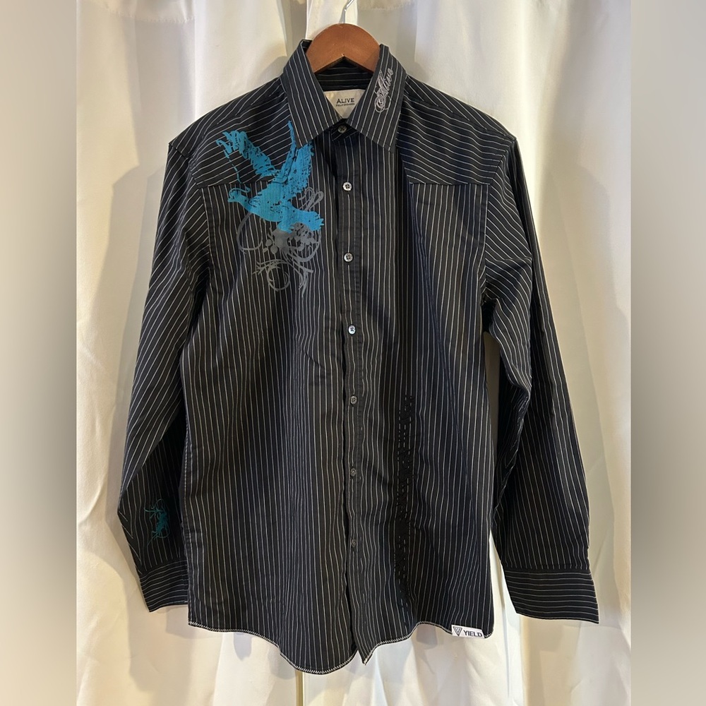 Alive Fully Engaged Embroidered Y2K Long Sleeve‎ Size XL